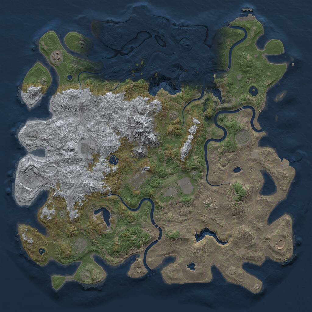 Rust Map: Procedural Map, Size: 5000, Seed: 1760097725, 17 Monuments