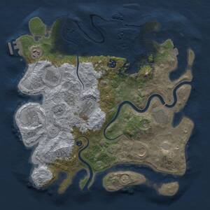 Thumbnail Rust Map: Procedural Map, Size: 3500, Seed: 115855422, 14 Monuments