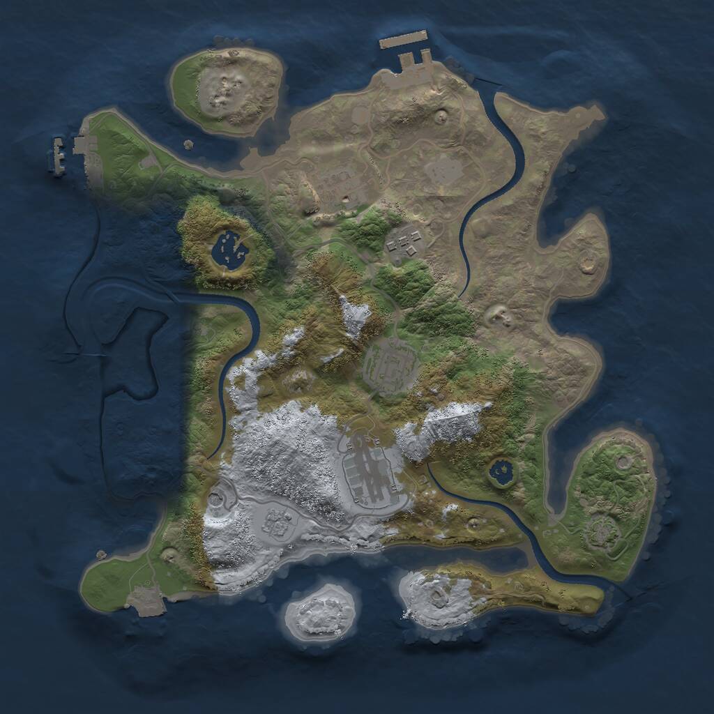 Rust Map: Procedural Map, Size: 3000, Seed: 674559, 11 Monuments