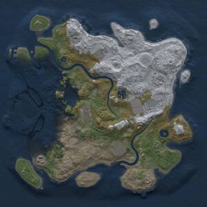 Thumbnail Rust Map: Procedural Map, Size: 3500, Seed: 1861418888, 14 Monuments