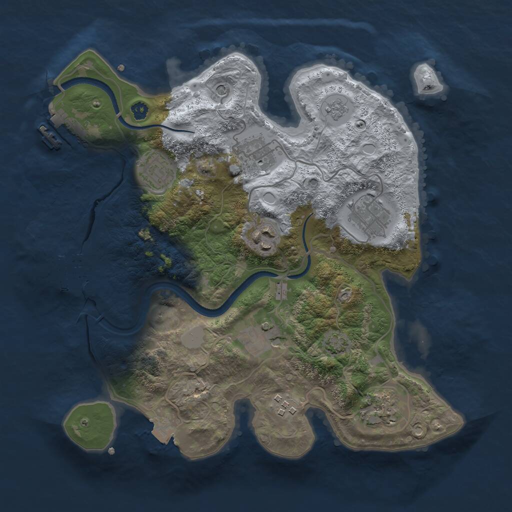 Rust Map: Procedural Map, Size: 3000, Seed: 4395, 13 Monuments