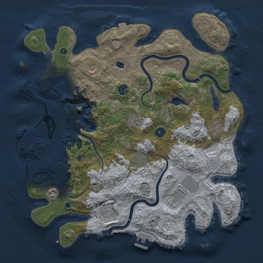 Rust Map: Procedural Map, Size: 4000, Seed: 58666865, 15 Monuments