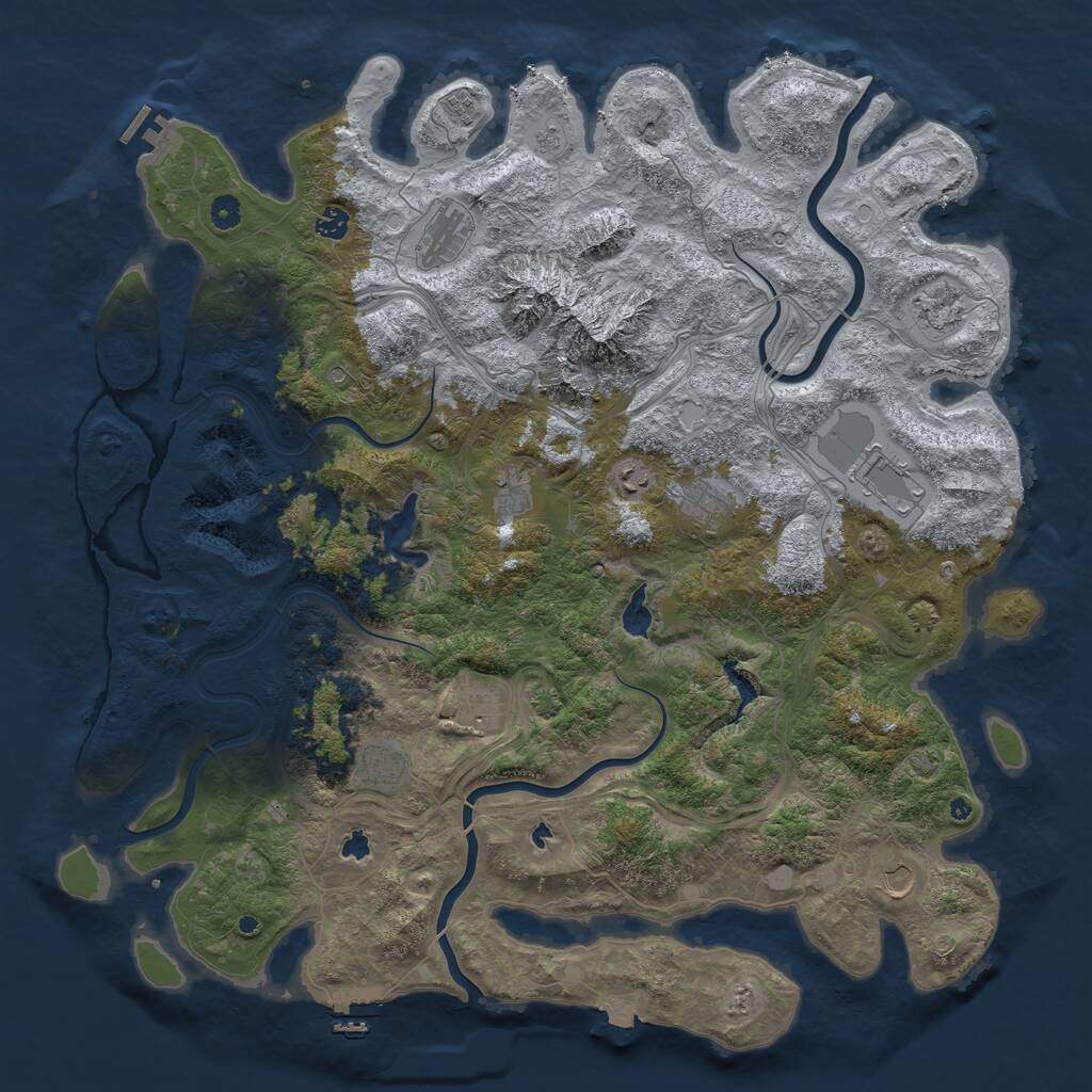 Rust Map: Procedural Map, Size: 5000, Seed: 552528582, 17 Monuments