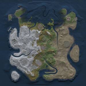 Thumbnail Rust Map: Procedural Map, Size: 3515, Seed: 123654, 14 Monuments