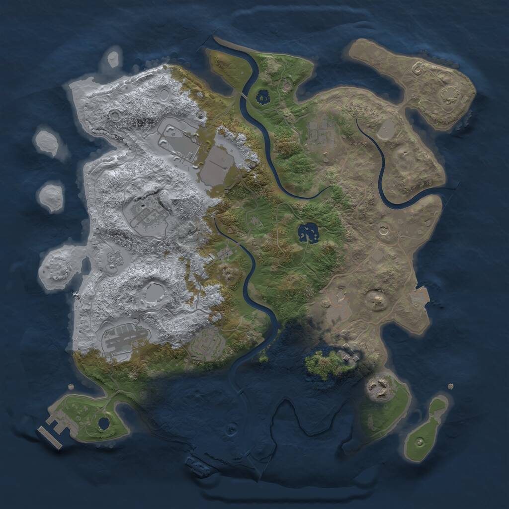 Rust Map: Procedural Map, Size: 3500, Seed: 279720, 15 Monuments