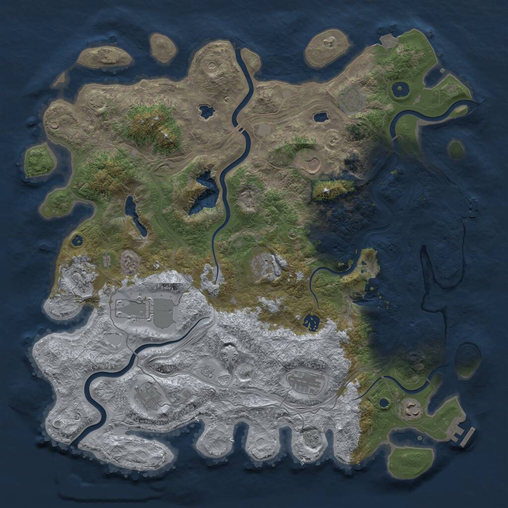 Rust Map: Procedural Map, Size: 4600, Seed: 21020254, 16 Monuments
