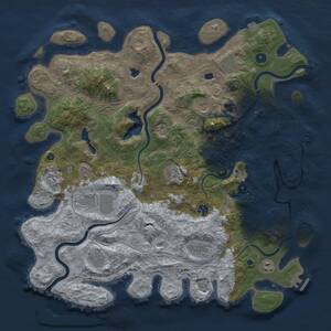 Thumbnail Rust Map: Procedural Map, Size: 4600, Seed: 21020254, 16 Monuments