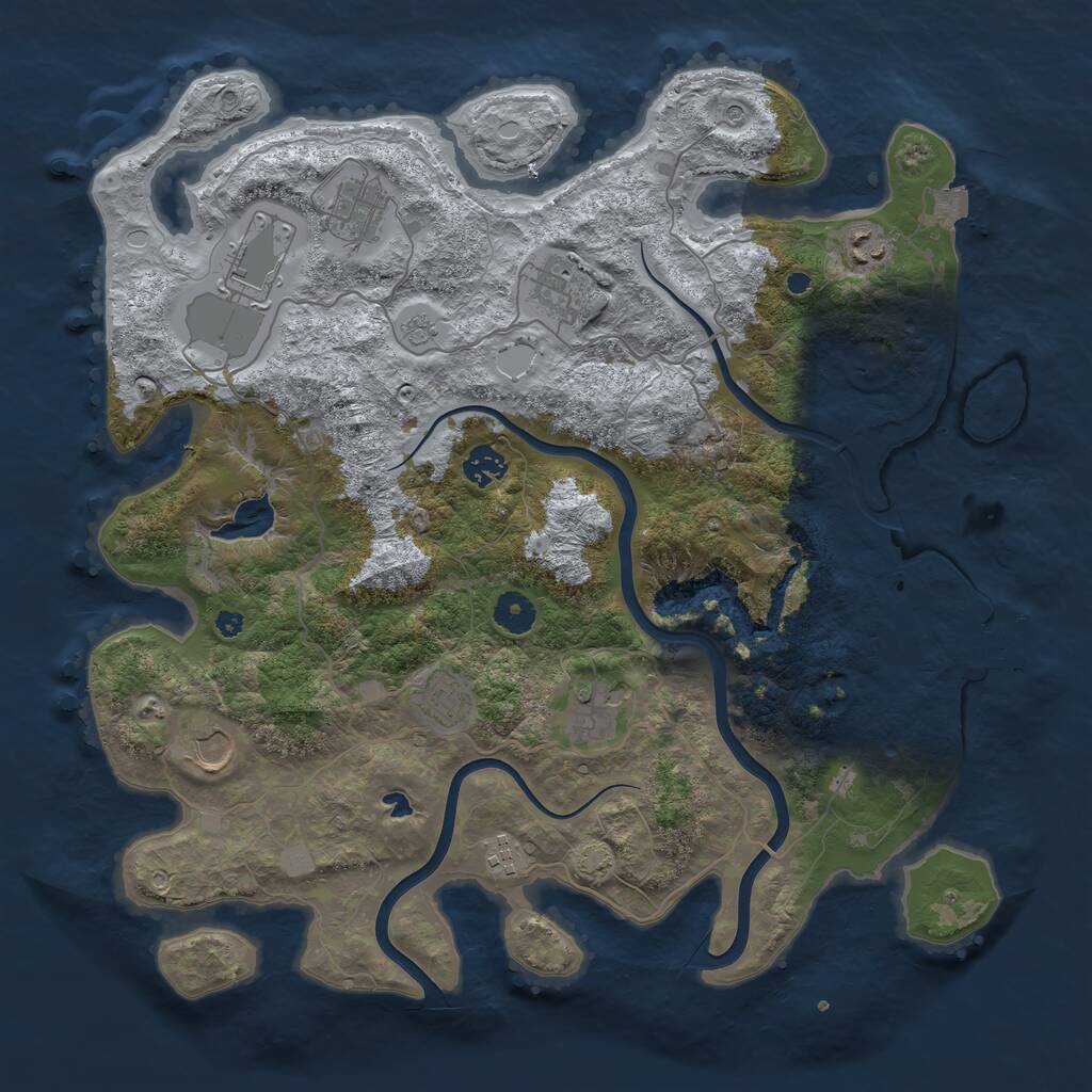 Rust Map: Procedural Map, Size: 4000, Seed: 3655, 14 Monuments