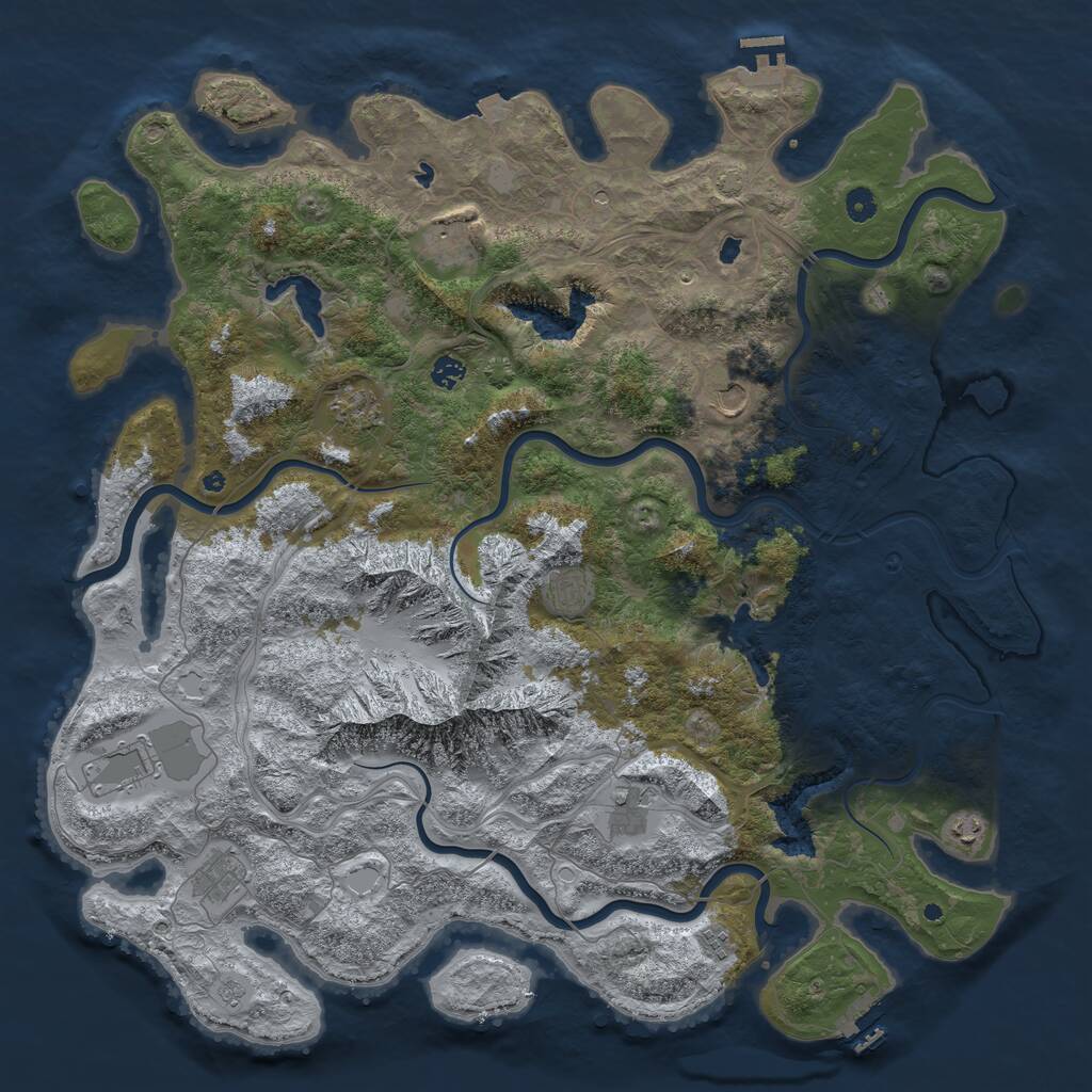 Rust Map: Procedural Map, Size: 5000, Seed: 1496770060, 16 Monuments