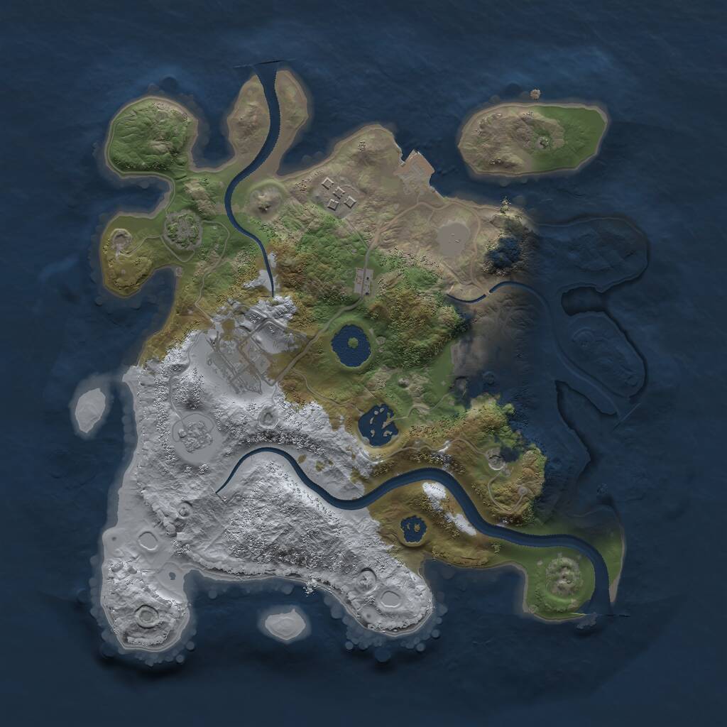 Rust Map: Procedural Map, Size: 2800, Seed: 497238431, 8 Monuments