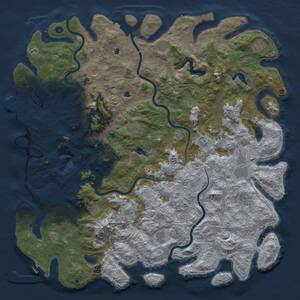 Thumbnail Rust Map: Procedural Map, Size: 6000, Seed: 25771, 17 Monuments