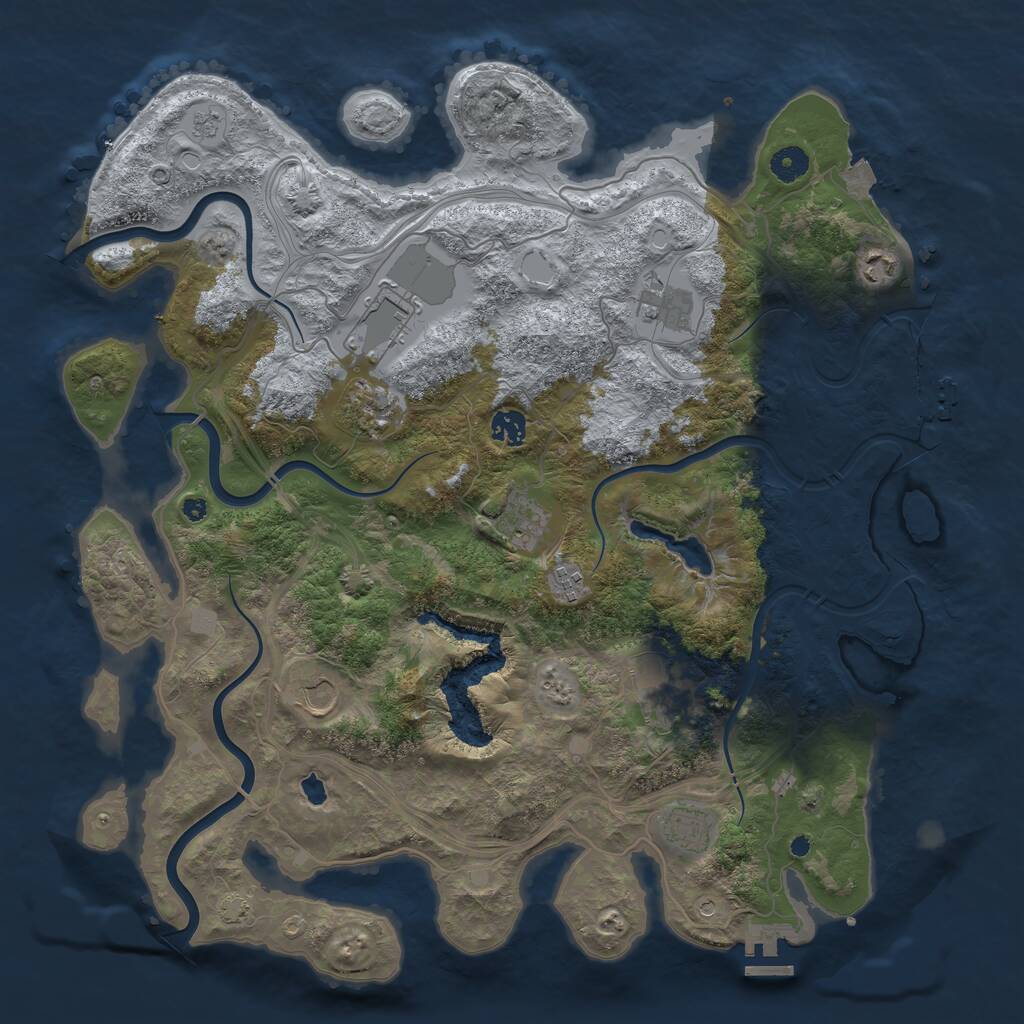Rust Map: Procedural Map, Size: 4250, Seed: 31190, 16 Monuments