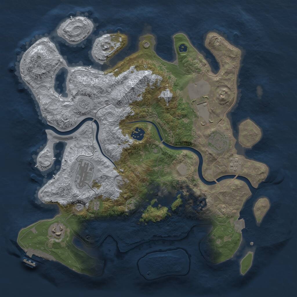 Rust Map: Procedural Map, Size: 3500, Seed: 265287002, 12 Monuments