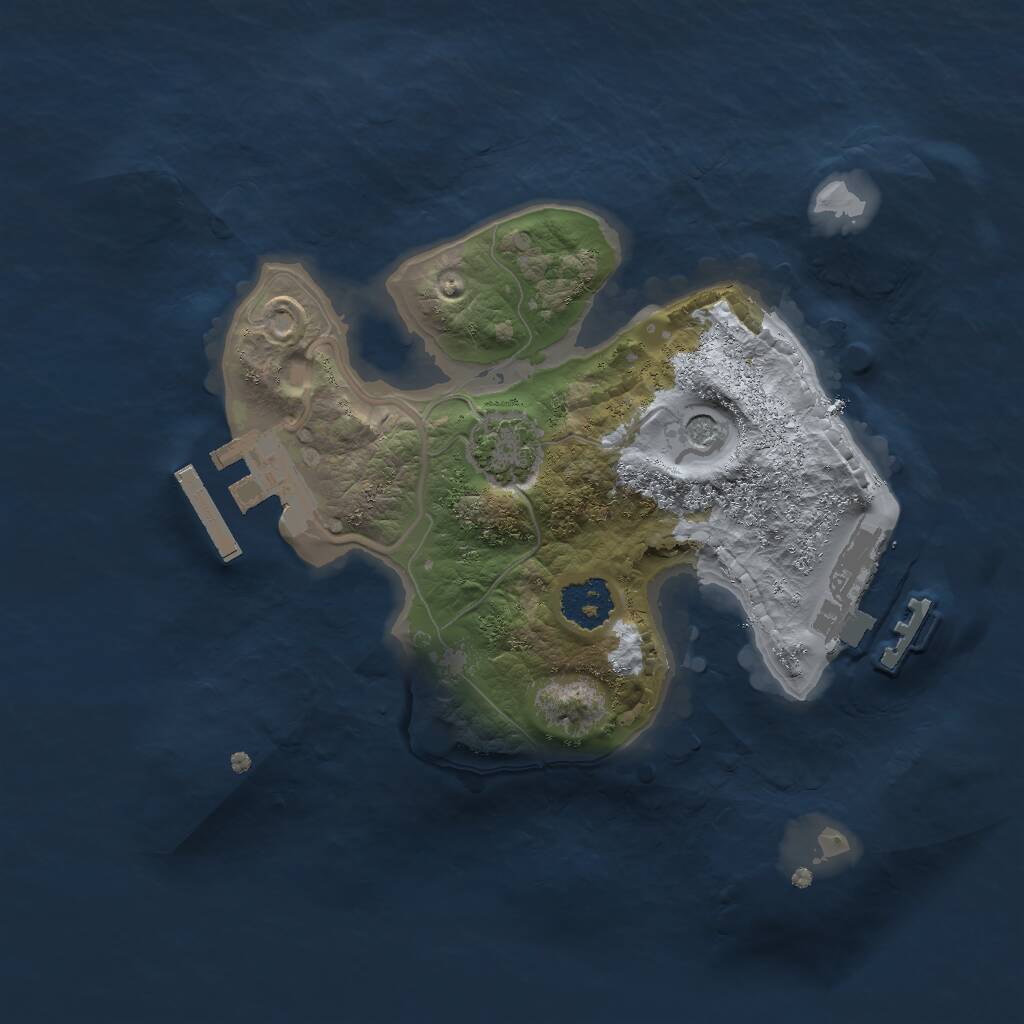 Rust Map: Procedural Map, Size: 2000, Seed: 1328220489, 5 Monuments
