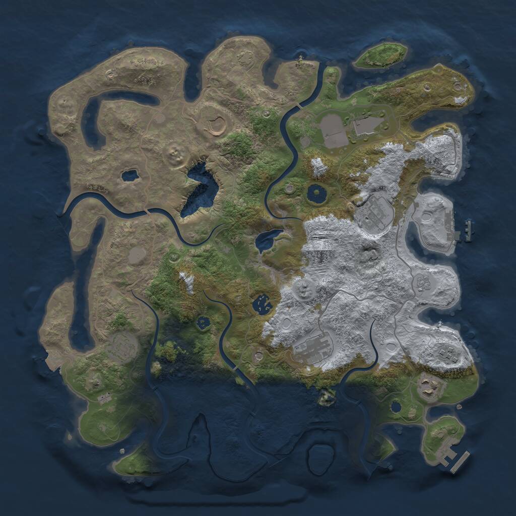 Rust Map: Procedural Map, Size: 4000, Seed: 2026939532, 14 Monuments