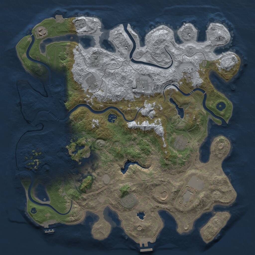 Rust Map: Procedural Map, Size: 4250, Seed: 552308117, 17 Monuments