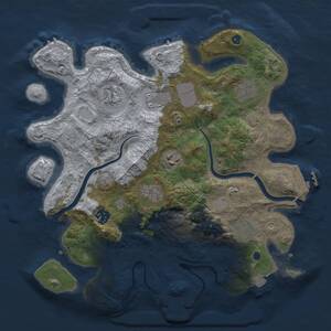 Thumbnail Rust Map: Procedural Map, Size: 3500, Seed: 1774599668, 14 Monuments
