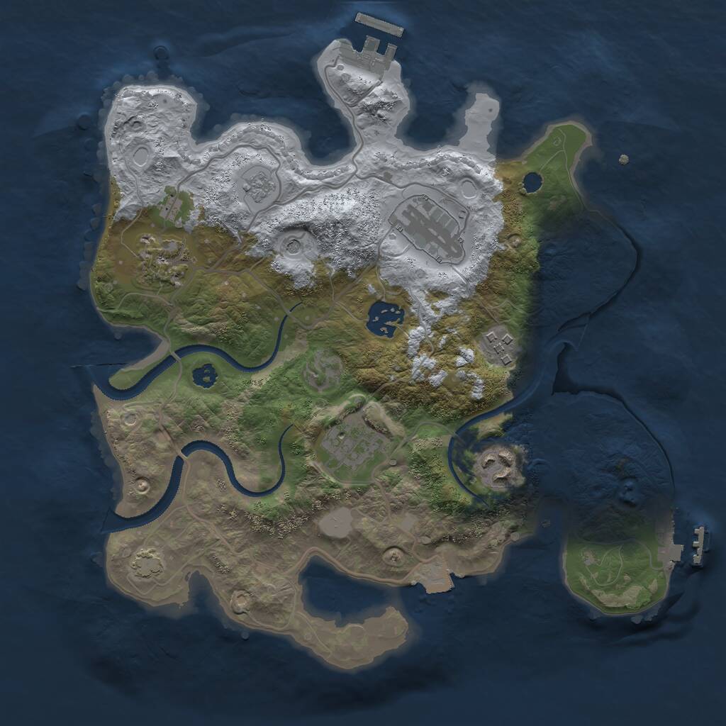 Rust Map: Procedural Map, Size: 3000, Seed: 1804422221, 12 Monuments