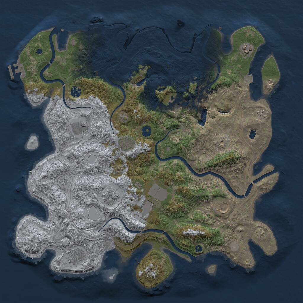 Rust Map: Procedural Map, Size: 4300, Seed: 85296430, 16 Monuments
