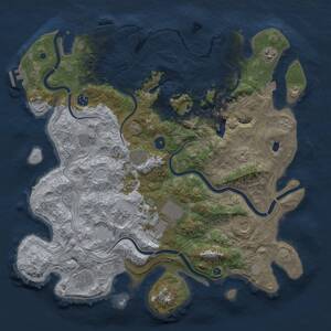 Thumbnail Rust Map: Procedural Map, Size: 4300, Seed: 85296430, 16 Monuments