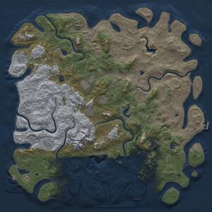 Thumbnail Rust Map: Procedural Map, Size: 6000, Seed: 1388513379, 17 Monuments