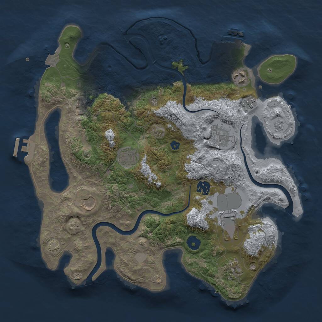 Rust Map: Procedural Map, Size: 3500, Seed: 1508059960, 14 Monuments