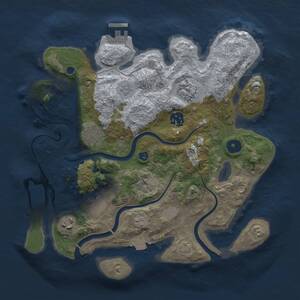 Thumbnail Rust Map: Procedural Map, Size: 3150, Seed: 75051, 11 Monuments