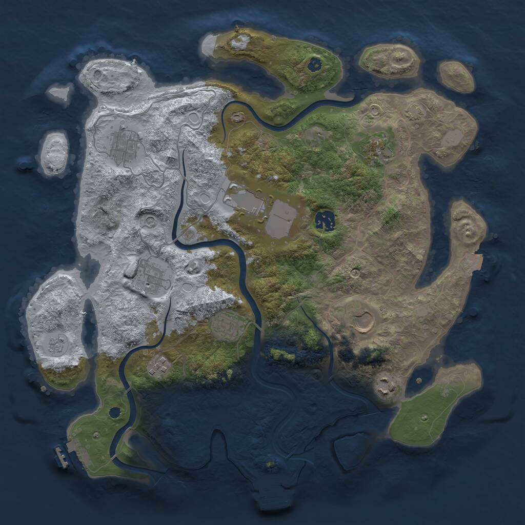 Rust Map: Procedural Map, Size: 3750, Seed: 542203, 15 Monuments