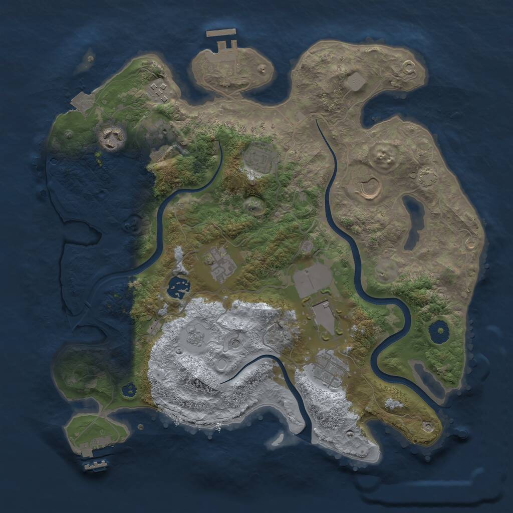 Rust Map: Procedural Map, Size: 3500, Seed: 630116102, 15 Monuments