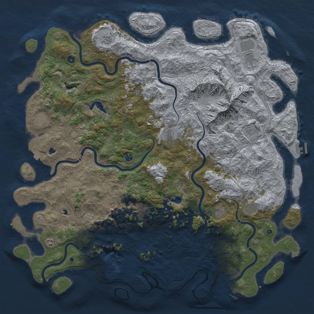 Rust Map: Procedural Map, Size: 6000, Seed: 149317007, 17 Monuments