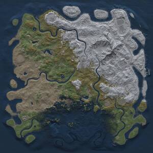 Thumbnail Rust Map: Procedural Map, Size: 6000, Seed: 149317007, 17 Monuments