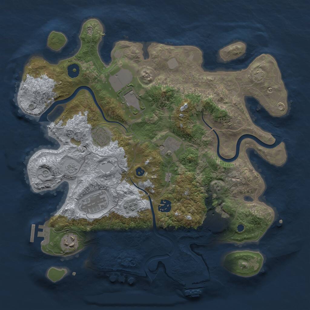 Rust Map: Procedural Map, Size: 3500, Seed: 1605604052, 14 Monuments