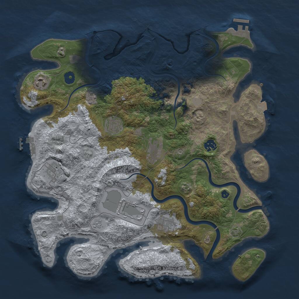 Rust Map: Procedural Map, Size: 3810, Seed: 98566, 14 Monuments