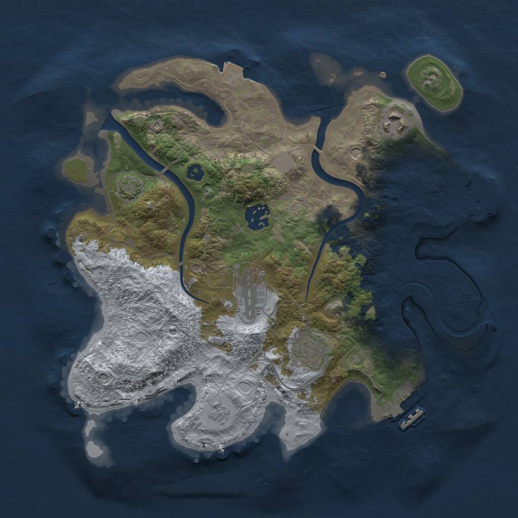 Rust Map: Procedural Map, Size: 3000, Seed: 101944, 10 Monuments