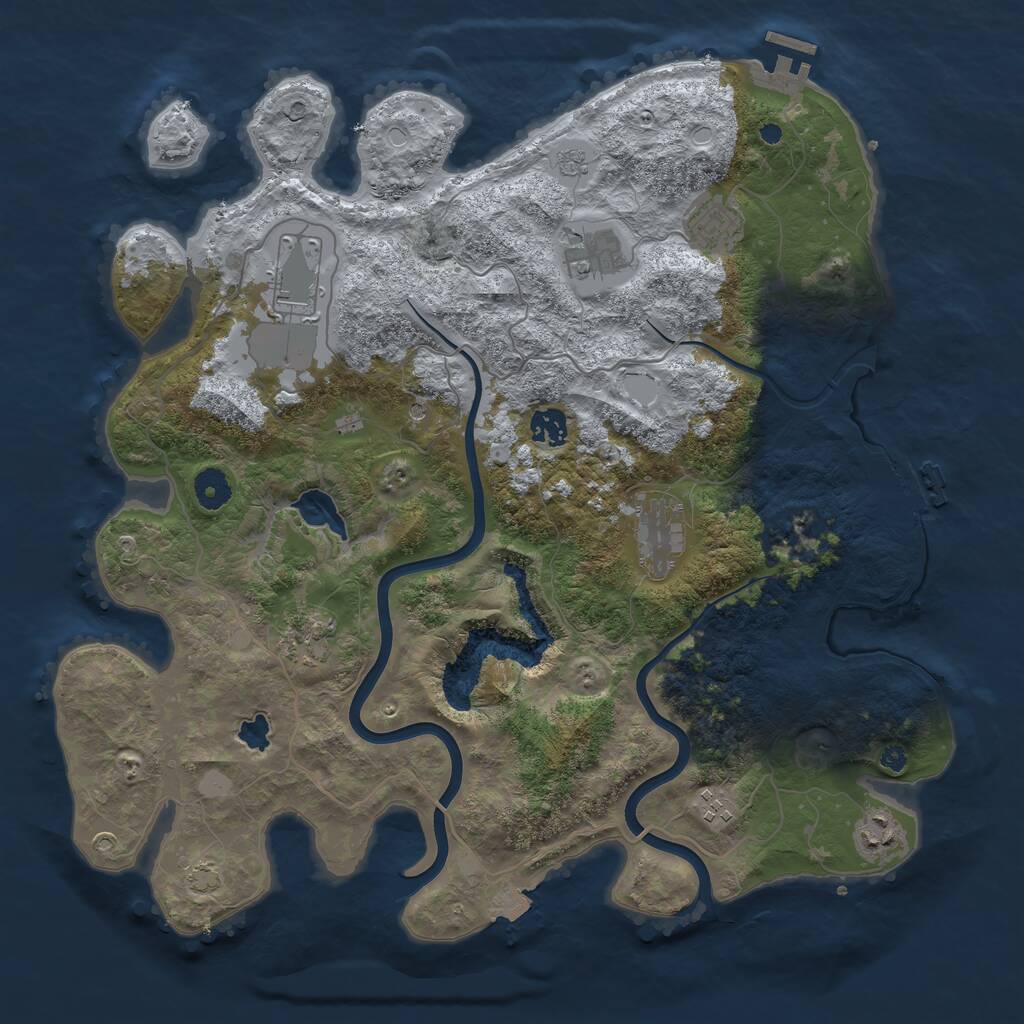 Rust Map: Procedural Map, Size: 4000, Seed: 1987322584, 14 Monuments