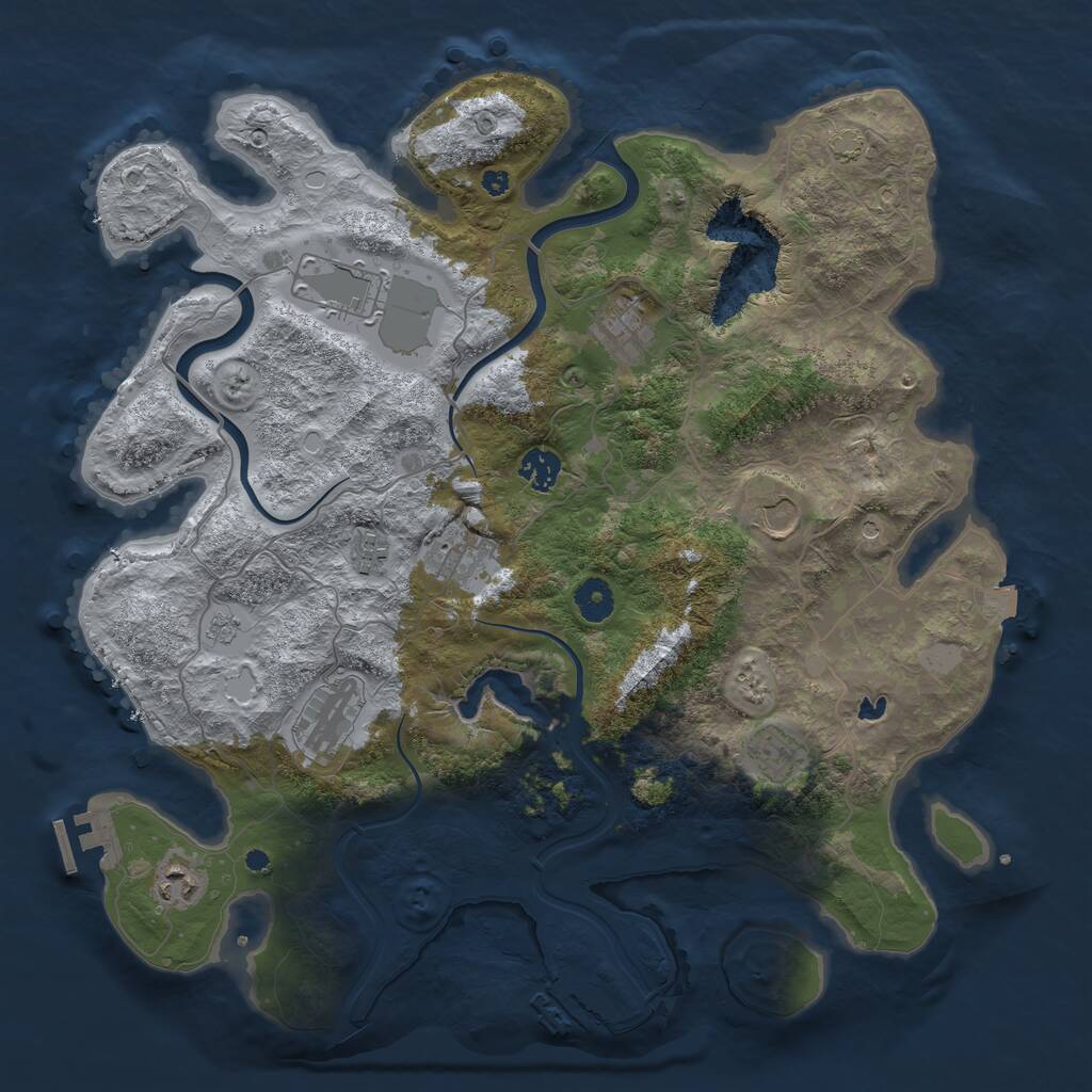 Rust Map: Procedural Map, Size: 4000, Seed: 674125, 15 Monuments