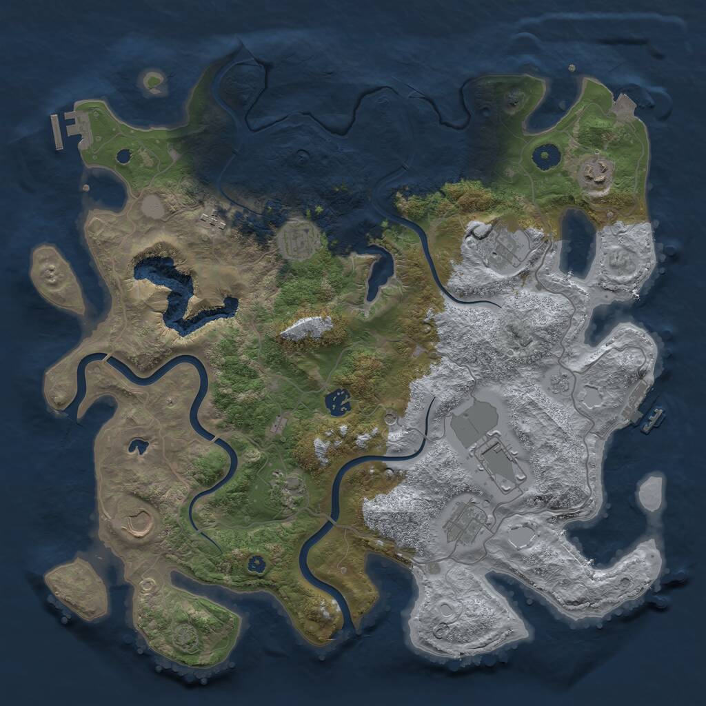 Rust Map: Procedural Map, Size: 4000, Seed: 280819498, 15 Monuments