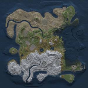 Thumbnail Rust Map: Procedural Map, Size: 3500, Seed: 2133879036, 14 Monuments