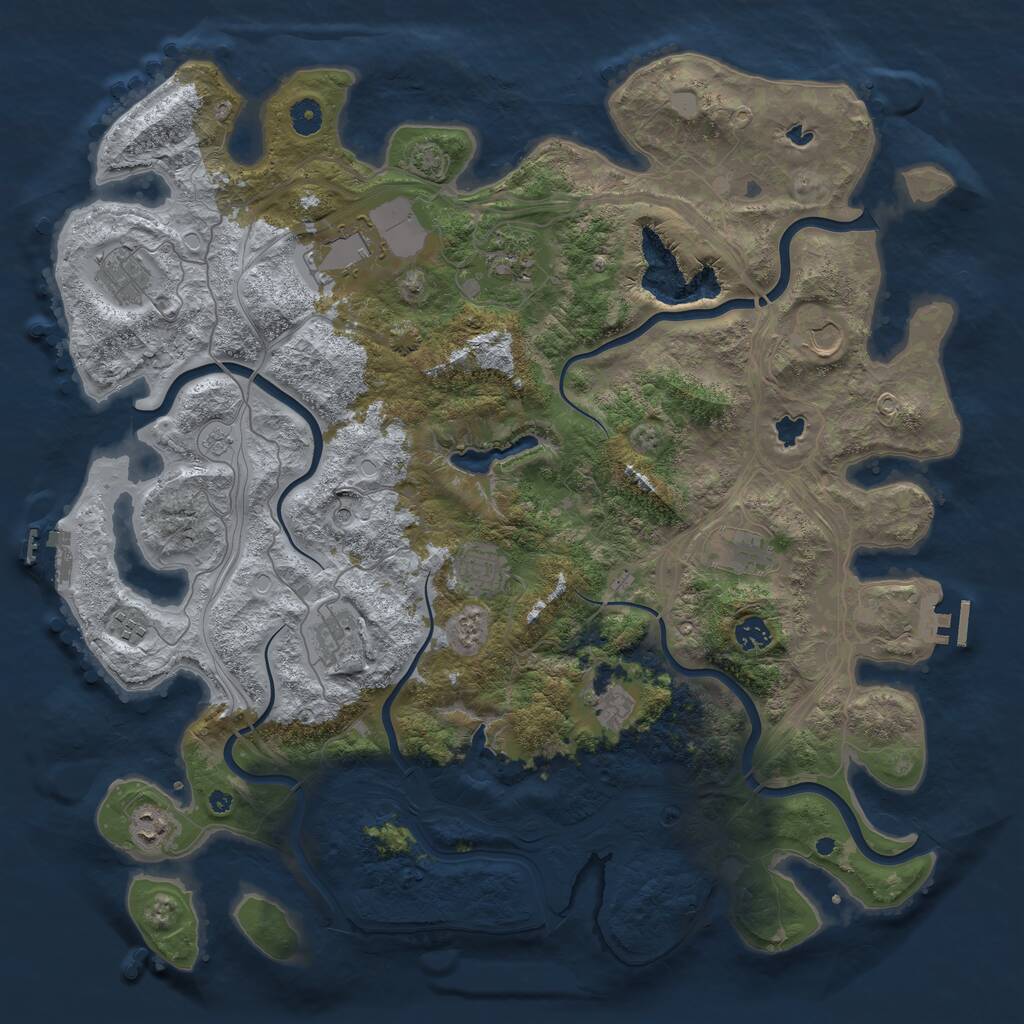Rust Map: Procedural Map, Size: 4500, Seed: 1529151997, 17 Monuments