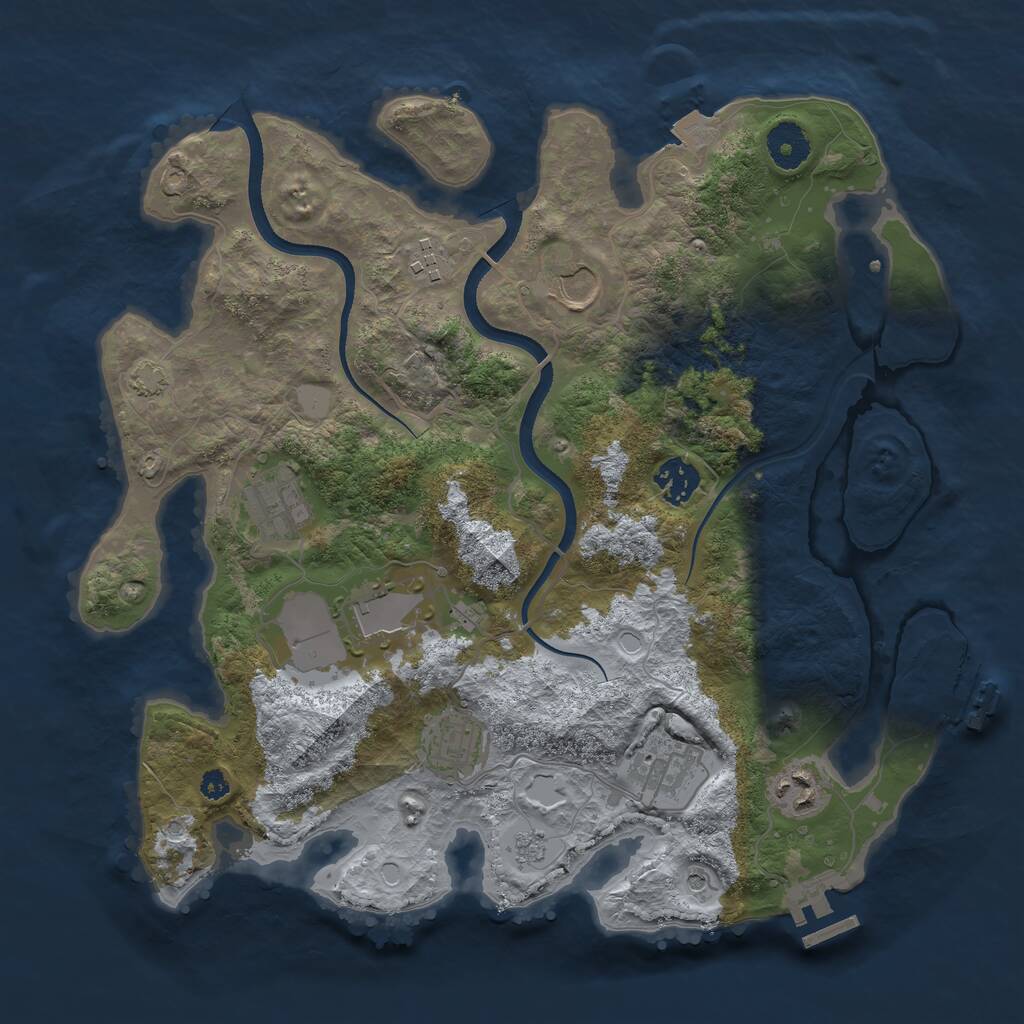 Rust Map: Procedural Map, Size: 3500, Seed: 118765, 14 Monuments