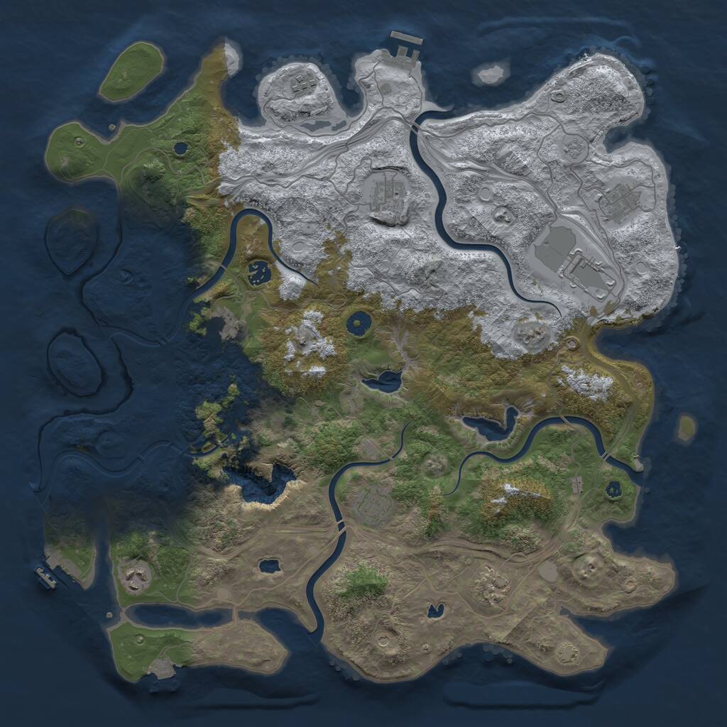Rust Map: Procedural Map, Size: 4500, Seed: 978148227, 15 Monuments