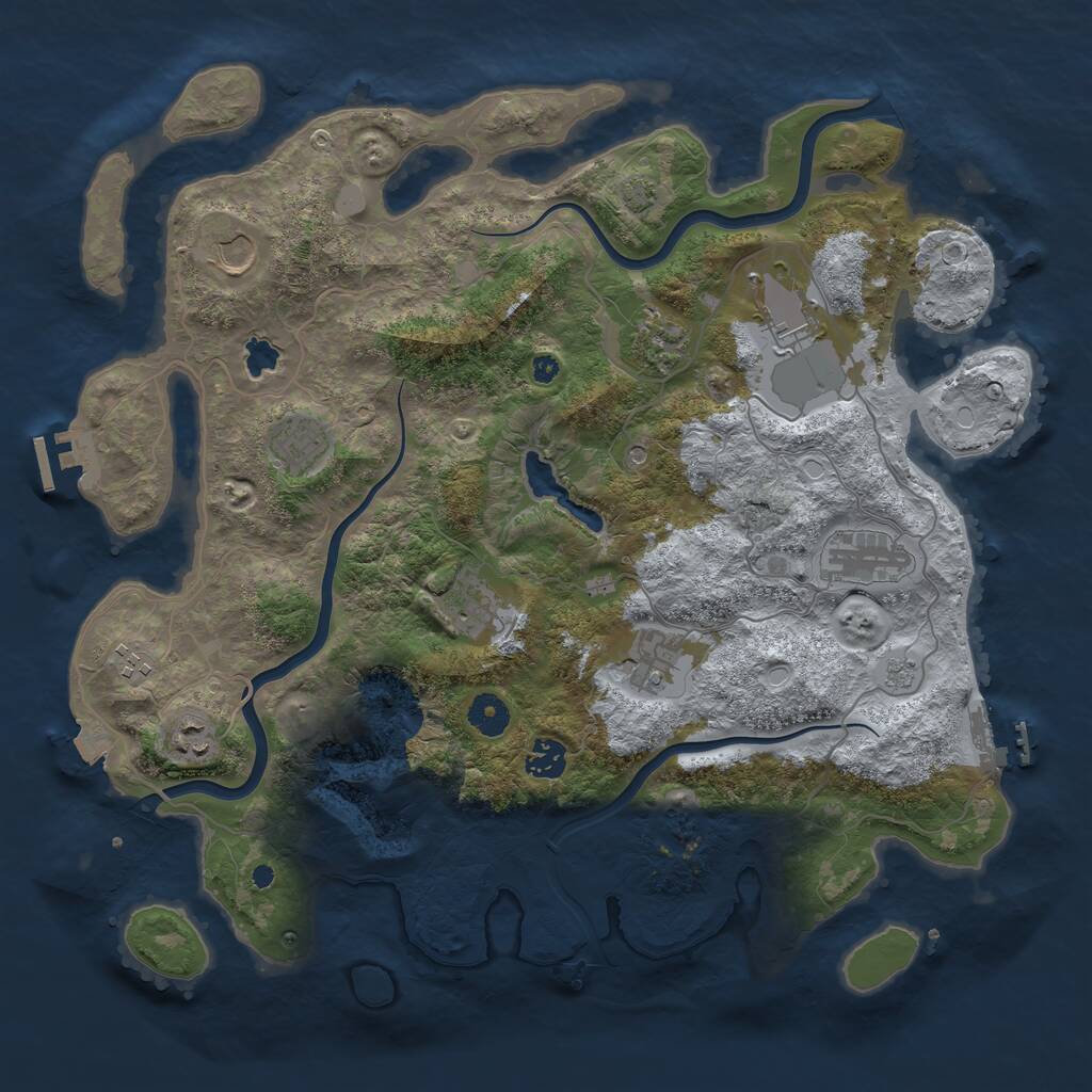 Rust Map: Procedural Map, Size: 4000, Seed: 5678991, 16 Monuments