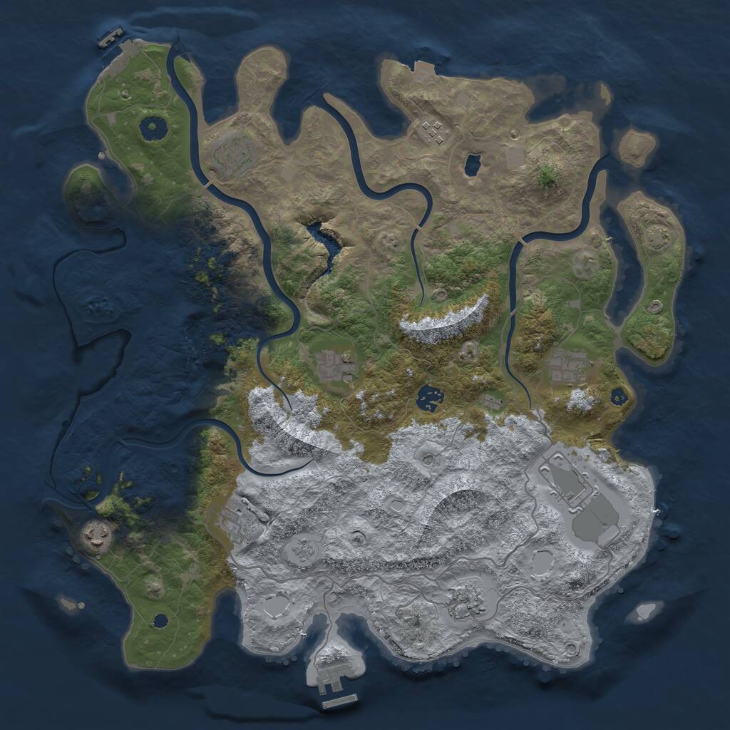 Rust Map: Procedural Map, Size: 4151, Seed: 50000, 15 Monuments