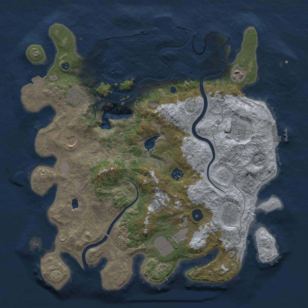 Rust Map: Procedural Map, Size: 4000, Seed: 1987322585, 15 Monuments