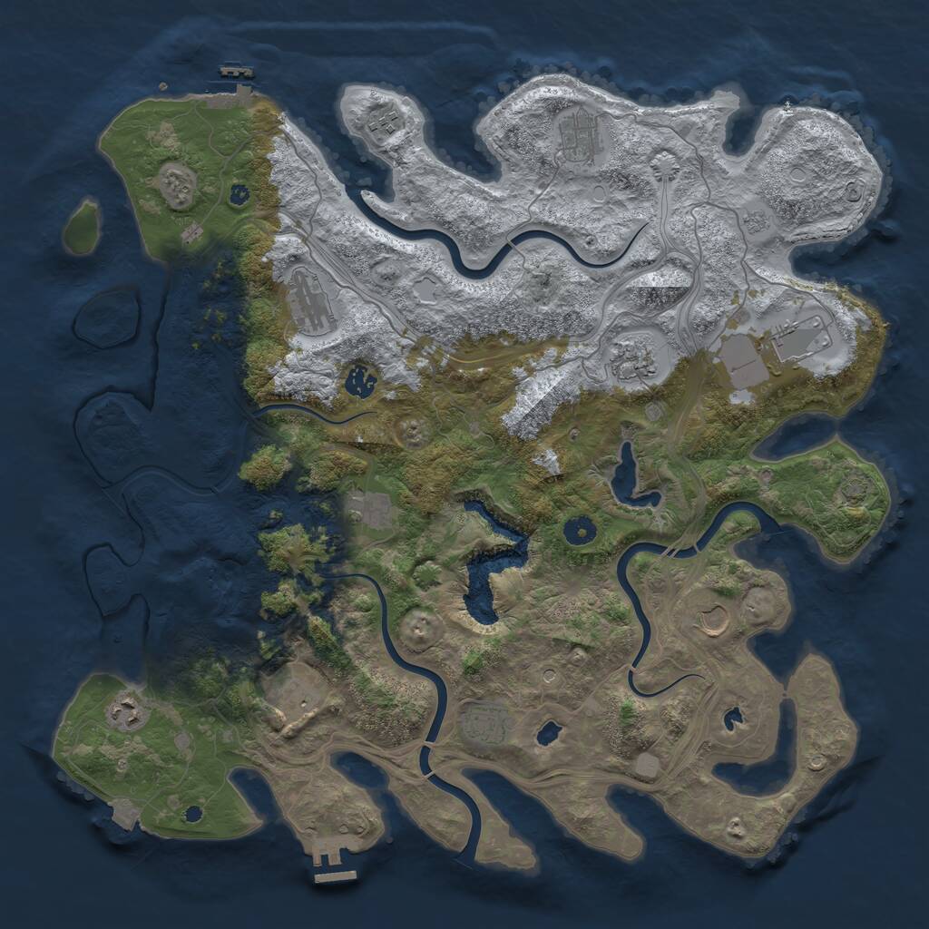 Rust Map: Procedural Map, Size: 4500, Seed: 740696795, 17 Monuments