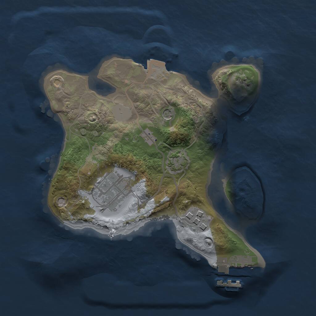 Rust Map: Procedural Map, Size: 2000, Seed: 46436624, 6 Monuments