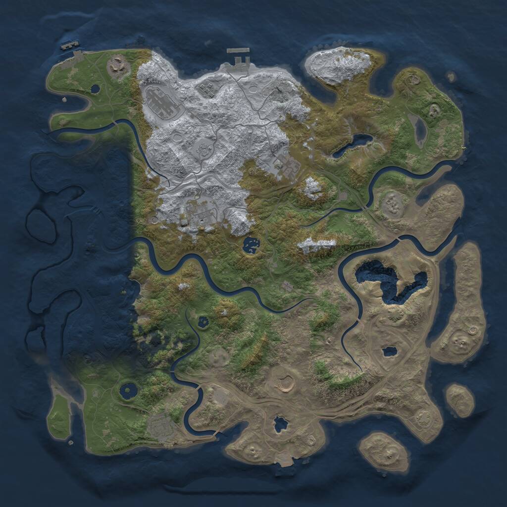 Rust Map: Procedural Map, Size: 4500, Seed: 140031132, 14 Monuments