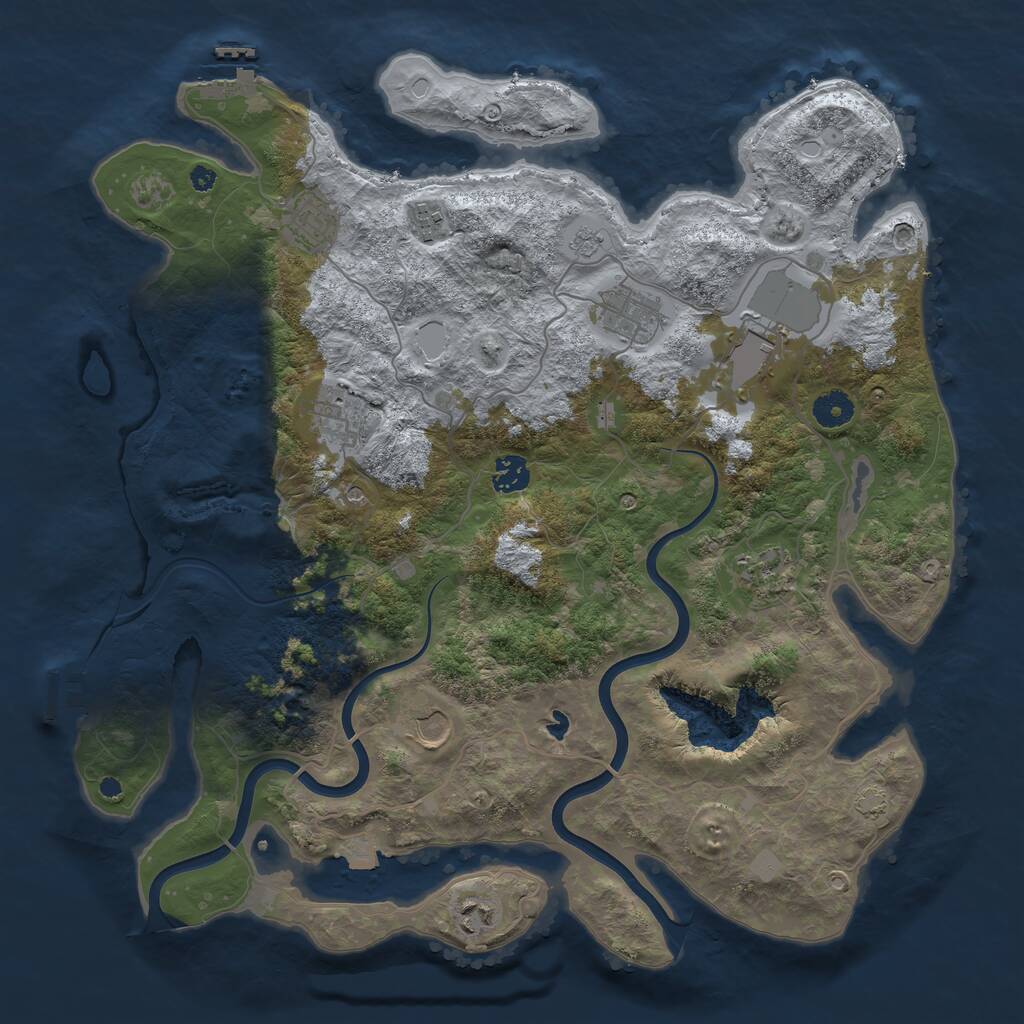 Rust Map: Procedural Map, Size: 4000, Seed: 1676756, 15 Monuments