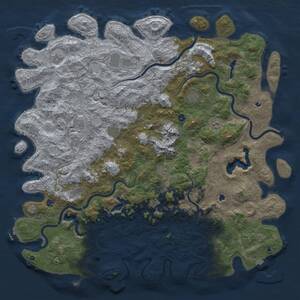 Thumbnail Rust Map: Procedural Map, Size: 6000, Seed: 1037867910, 17 Monuments