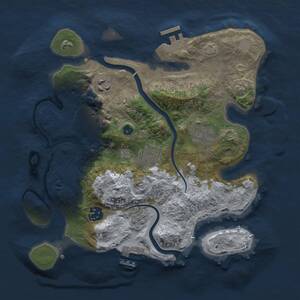 Thumbnail Rust Map: Procedural Map, Size: 3000, Seed: 1356118038, 10 Monuments